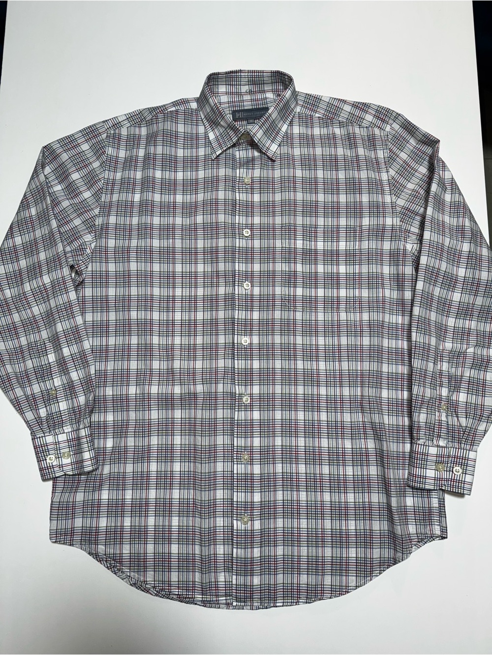Hickey Freeman Men's Multicolor Plaid 100% Cotton Dress Shirt Pocket, M